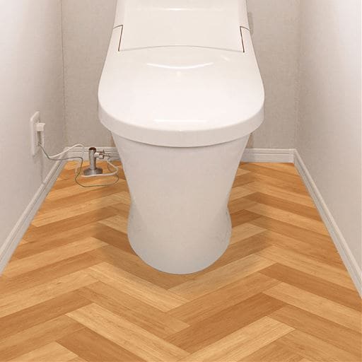  トイレの床模様替えシート ■カラー：A(ヘリンボーン) ■サイズ：A(横90×縦170cm)4分割