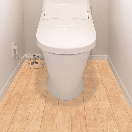 ＜セシール＞ トイレの床模様替えシート ■カラー：ベージュ系(木目) ■サイズ：A(横90×縦170cm)4分割