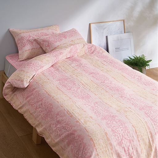 40%OFF綿100%掛け布団カバー(ダブルガーゼ) - セシール ■カラー：ピンク ■サイズ：シングル(150×210cm)