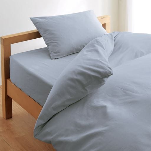 ＜セシール＞ 日本製・綿100%枕カバー・同色2枚組 ■カラー：D(ボタニカル柄/ブルー) ■サイズ：L(63×43cm)