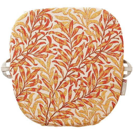 【三河織物】ゴブラン織りチェアパッド(同色2枚組) - セシール ■カラー：オレンジ系