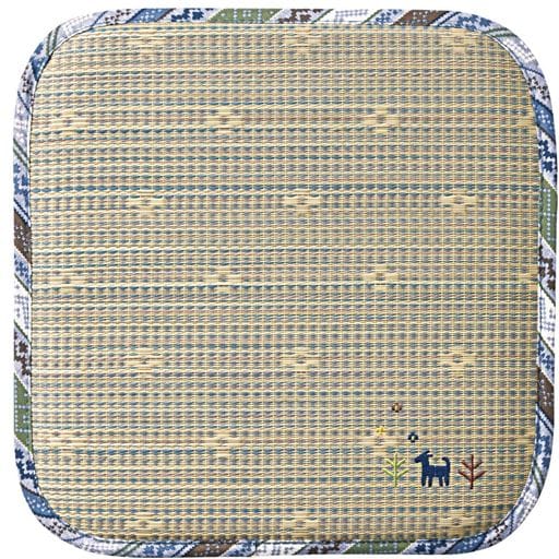 ＜セシール＞ い草チェアシート(同色2枚組) - セシール ■カラー：ブルー系 ■サイズ：A(40×40cm)