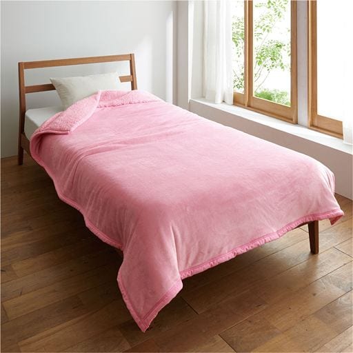2枚合わせ毛布(高機能中わた素材入り) ■カラー：ピンク ■サイズ：シングル(140×200)と題した写真