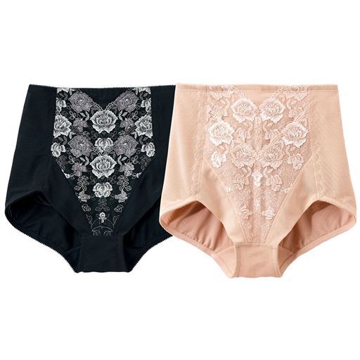 【ご注文が初めての方は送料無料】パワフルな補整力でシルエットがすっきり変わる、ハードタイプのショートガードル(色違い2枚組)。締め付けハードなガードルをお探しの方におすすめです。フロントはパワーネット