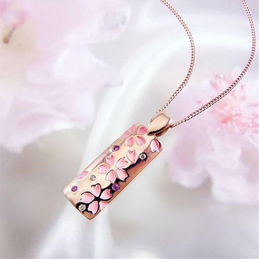 【レディース】 桜彫りダイヤモンド&ピンクサファイア - セシール