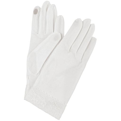 【レディース】 抗菌防臭加工のクリーン手袋 - セシール ■カラー：ホワイト