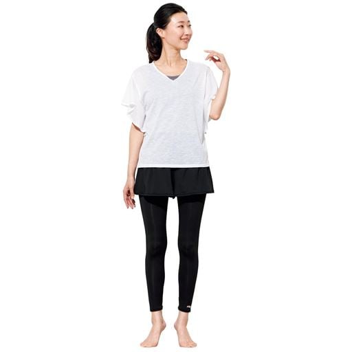 【レディース】 FILA 水陸両用フィットネス水着4点セット ■カラー：ホワイト ■サイズ：19LL,9M,11L,13L,15LL,17LL