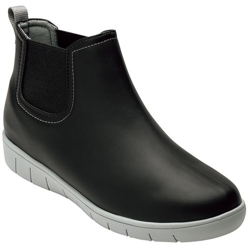 【レディース】 レインステップサイドゴアブーツ(pansy) - セシール ■カラー：ブラック ■サイズ：S(22-22.5cm),M(23-23.5cm),LL(24.5-25cm)