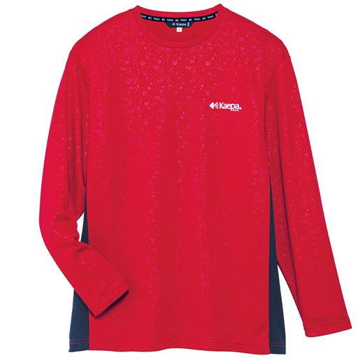 【メンズ】 裏起毛長袖Tシャツ(ケイパ) ■カラー：レッド ■サイズ：M(88-96),L(96-104),LL(104-112)