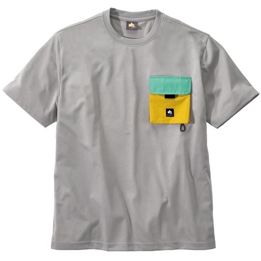 【メンズ】 ポケット付きTシャツ(ロゴスパーク) - セシール ■カラー：グレー ■サイズ：M(88-96),L(96-104),LL(100-108),3L(108-116),5L(116-124)