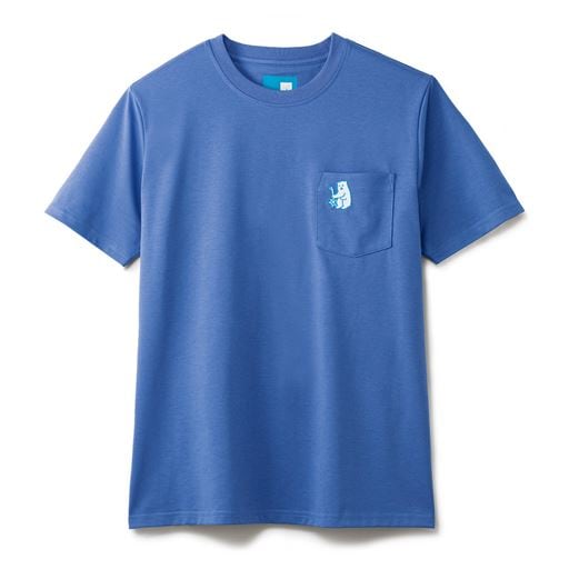 ＜セシール＞【メンズ】 接触冷感Tシャツ(SEA BREEZE) ■カラー：ブルー ■サイズ：M(88〜96)L(96〜104)