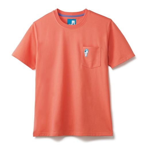 ＜セシール＞【メンズ】 接触冷感Tシャツ(SEA BREEZE) ■カラー：オレンジ ■サイズ：M(88〜96)L(96〜104)画像