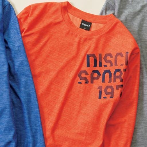 【メンズ】 プリント長袖Tシャツ(ディスカス) - セシール ■カラー：オレンジ ■サイズ：L