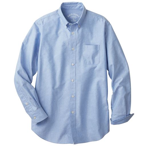 【レディース】 綿100%オックスフォード素材のボタンダウンシャツ(長袖) ■カラー：サックス ■サイズ：7L,3L,LL,5L,M
