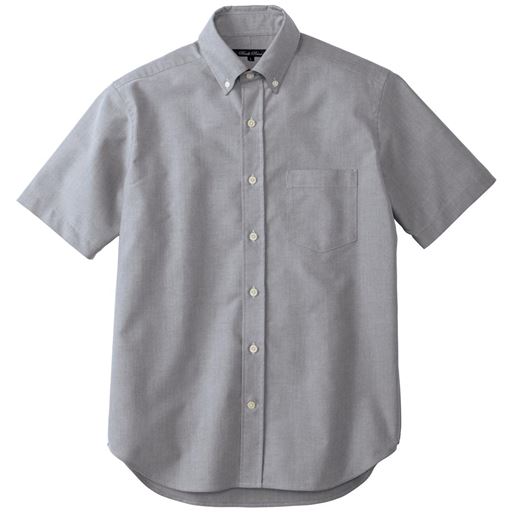 35%OFF【メンズ】 上質仕立てのオックスフォードシャツ(半袖)オーガニックコットンを100%使用 ■カラー：グレー ■サイズ：S,M,L,LL,3L,5L,7L