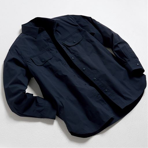 【メンズ】 ドライ・ストレッチ・シャツジャケット ■カラー：ネイビー ■サイズ：M,L,LL,3L,5L