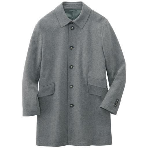 【メンズ】 ストレッチ・ウール混素材ステンカラーコート - セシール ■カラー：グレー ■サイズ：M,L,LL,3L,5L