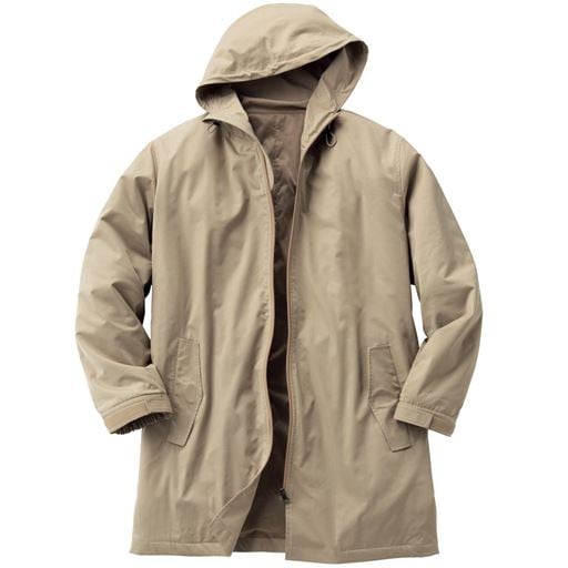 【メンズ】 撥水・防シワ・ストレッチ・フーデッドコート - セシール ■カラー：ベージュ ■サイズ：5L(116-124),3L(108-116)