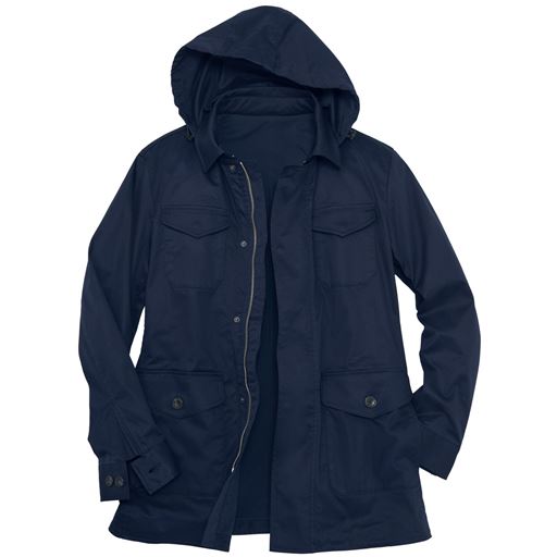 30%OFF【メンズ】 撥水・ストレッチ・フード付きジャケット - セシール ■カラー：ネイビー ■サイズ：M,L,LL,3L