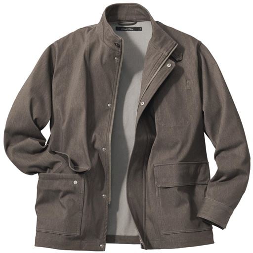 【メンズ】 撥水・全方向ストレッチジャケット 着こなしやすいスタンドカラー ■カラー：カーキ系 ■サイズ：M,L,LL,3L,5L