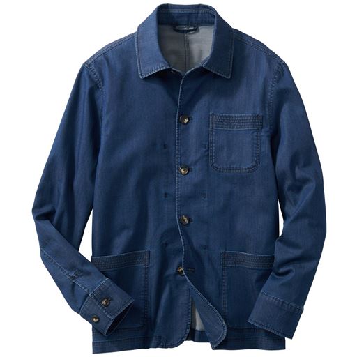 35%OFF【メンズ】 ストレッチ・テンセル混デニムジャケット - セシール ■カラー：インディゴ ■サイズ：M,L,LL,3L,5L