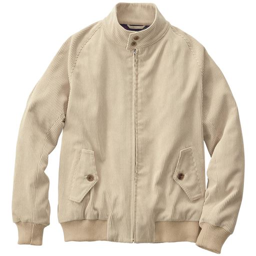 【メンズ】 ストレッチ・太畝コーデュロイ素材ドッグイヤーブルゾン ■カラー：ライトベージュ ■サイズ：5L(116-124),3L(108-116),LL(104-112),L(96-104),M(88-96)