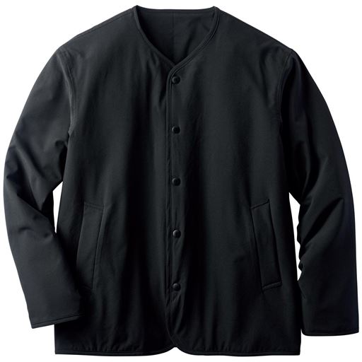 【メンズ】 ストレッチ・薄中綿ライトジャケット - セシール ■カラー：ブラック ■サイズ：M(88-96),L(96-104),LL(104-112)