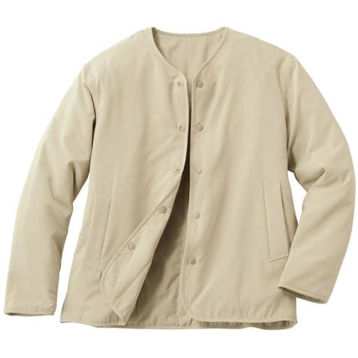 【メンズ】 ストレッチ・薄中綿ライトジャケット ■カラー：ベージュ ■サイズ：M(88-96),L(96-104),LL(104-112),3L(108-116),5L(116-124)