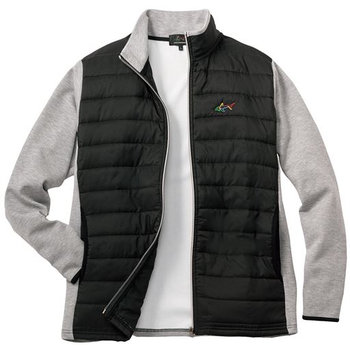 【メンズ】 切替デザインジャケット(グレッグ・ノーマン) ■カラー：ブラック ■サイズ：M(88-96),L(96-104),LL(104-112)