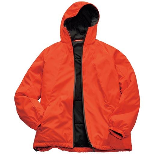 【メンズ】 撥水・軽量・中綿フーデッドジャケット(ホカロン) - セシール ■カラー：オレンジ ■サイズ：LLL3L
