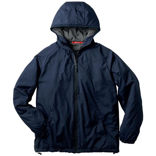 ＜セシール＞【メンズ】 撥水・軽量・中綿フーデッドジャケット(ホカロン) ■カラー：ネイビー ■サイズ：MLLL3L