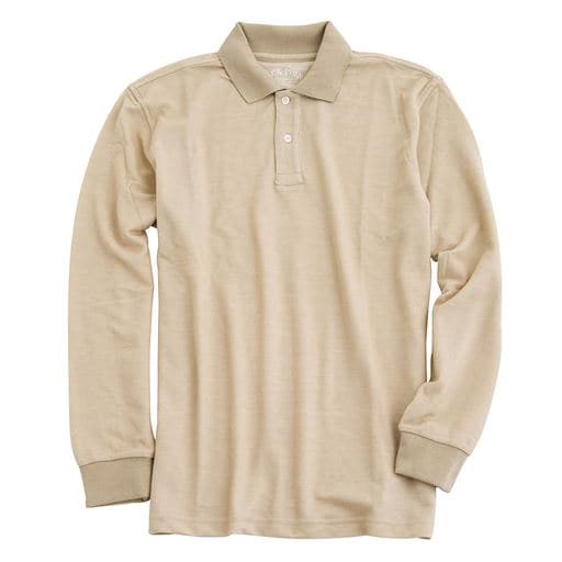 25%OFF【メンズ】 ドライ長袖ポロシャツ/吸汗・速乾・抗菌防臭・UVカット機能付き ■カラー：ベージュ系 ■サイズ：S,M,LL,3L,5L