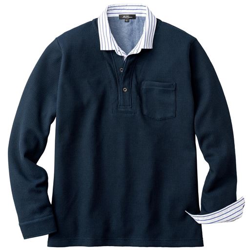 30%OFF【メンズ】 吸汗速乾レイヤードデザインカットソー ■カラー：ネイビー ■サイズ：M,L,LL,3L