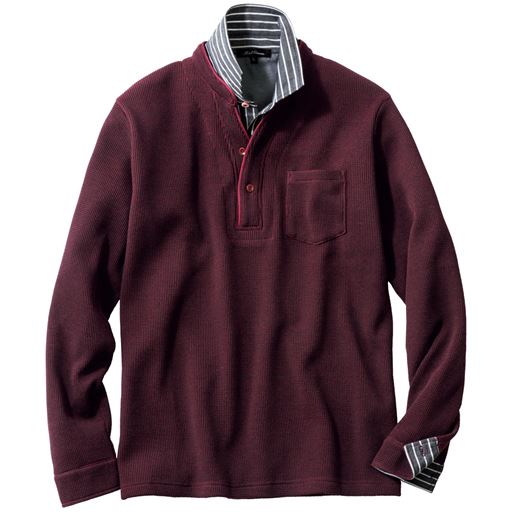 30%OFF【メンズ】 吸汗速乾レイヤードデザインカットソー ■カラー：ボルドー ■サイズ：S