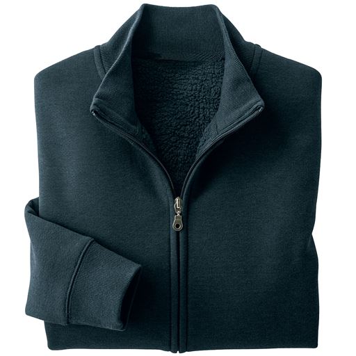【レディース】 裏ボアあったかスウェットジャケット ■カラー：ダークネイビー ■サイズ：S(80-88),M(88-96),L(96-104),LL(104-112),3L(108-116),5L(116-124)