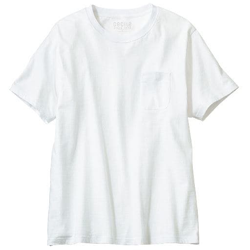 【レディース】 綿100%クルーネックTシャツ(半袖) - セシール ■カラー：ホワイト ■サイズ：S(80-88),M(88-96),L(96-104),LL(104-112),3L(108-116),5L(116-124),7L(124-132)
