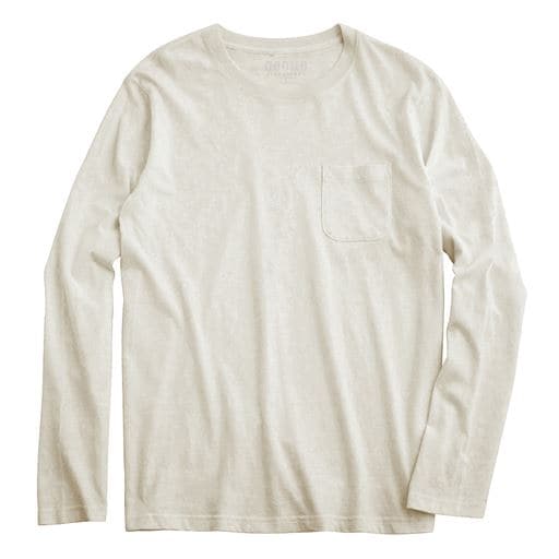【男女兼用】綿100%クルーネックTシャツ(長袖) | オートミール