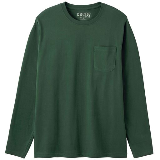 【レディース】 綿100%クルーネックTシャツ(長袖) ■カラー：モスグリーン ■サイズ：S(80-88),M(88-96),L(96-104),7L(124-132)