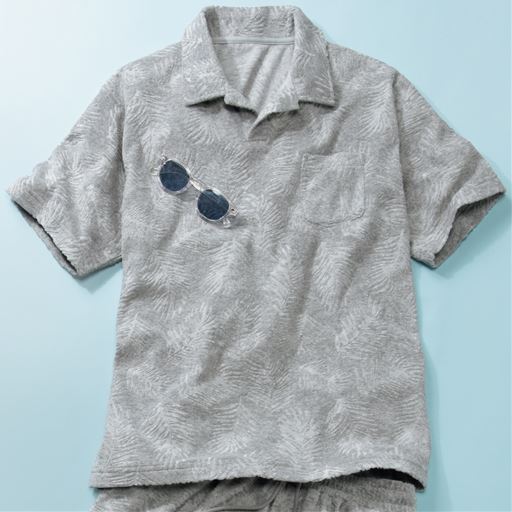 50%OFF【メンズ】 ドライ・ジャカード素材スキッパーポロシャツ - セシール ■カラー：グレー ■サイズ：M