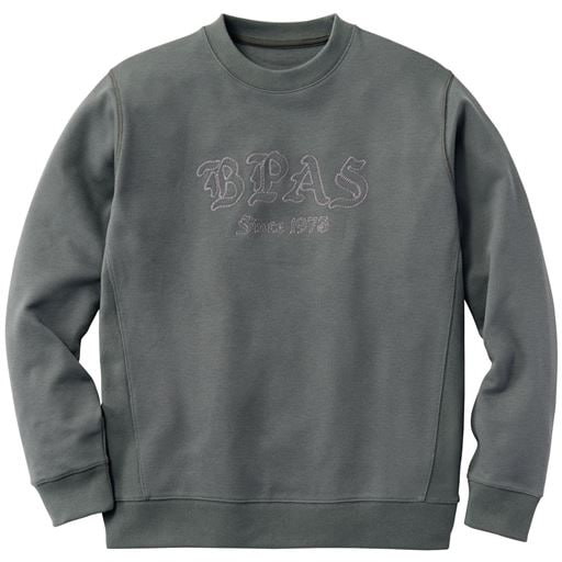 【メンズ】 軽量・裏起毛素材トレーナー ■カラー：グレー ■サイズ：M(88-96),L(96-104),LL(104-112),3L(108-116),5L(116-124)