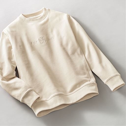 【メンズ】 軽量・裏起毛素材トレーナー - セシール ■カラー：アイボリー ■サイズ：M(88-96),L(96-104),LL(104-112),3L(108-116),5L(116-124)
