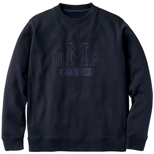 【メンズ】 軽量・裏起毛素材トレーナー ■カラー：ダークネイビー ■サイズ：M(88-96),L(96-104),LL(104-112),3L(108-116),5L(116-124)