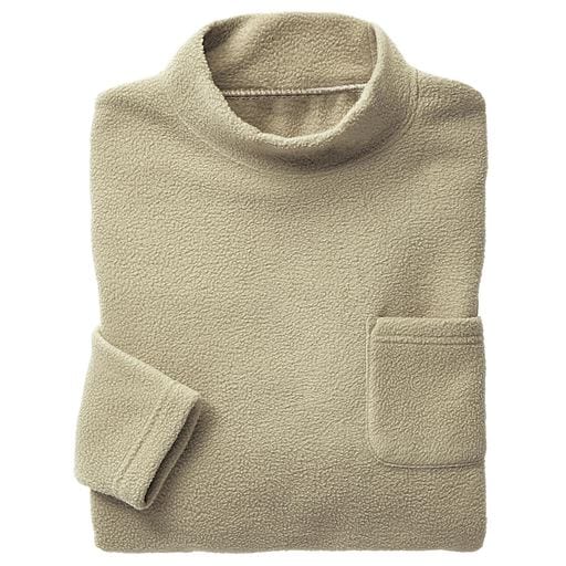 【メンズ】 両面起毛フリースハイネックプルオーバー ■カラー：ベージュ系 ■サイズ：3L(108-116),5L(116-124)