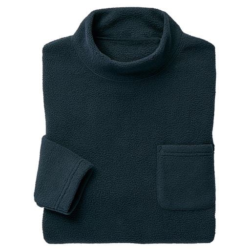 【メンズ】 両面起毛フリースハイネックプルオーバー ■カラー：ネイビー系 ■サイズ：M(88-96),L(96-104),LL(104-112),3L(108-116),5L(116-124)