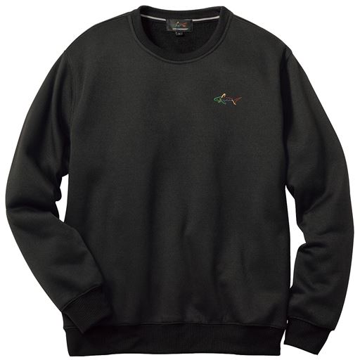 【メンズ】 裏起毛クルーネックトレーナー(グレッグ・ノーマン) ■カラー：ブラック ■サイズ：M(88-96),L(96-104),LL(104-112)
