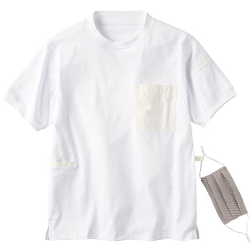 【メンズ】 至れり尽くせりTシャツ(半袖) - セシール ■カラー：ホワイト ■サイズ：L(96-104),3L(108-116)