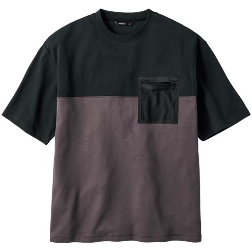 70%OFF【メンズ】 ドライ・切替デザインTシャツ ■カラー：グレー系 ■サイズ：M(88〜96),L(96〜104),LL(100〜108)