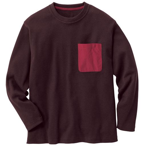 50%OFF【メンズ】 ドライ・ワッフルカットソーTシャツ(長袖) - セシール ■カラー：ボルドー ■サイズ：M