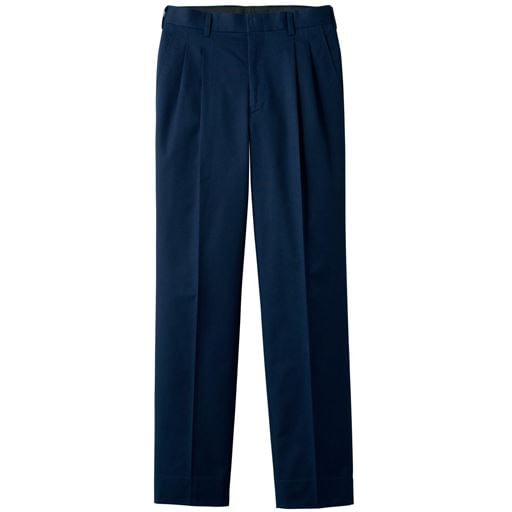 35%OFF【メンズ】 ドライストレッチ・リラックスストレートツータックスラックス(クールマックス)/パンツリサーチ該当商品 ■カラー：ネイビー ■サイズ：82(股下70),85(股下70),91(股下67),94(股下88),100(股下88),105(股下88)