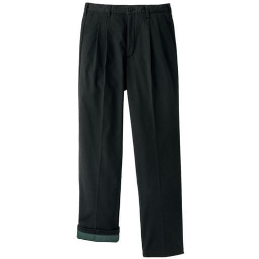 【メンズ】 裏フリースツイルのツータックチノパンツ/パンツリサーチ該当商品 - セシール ■カラー：ブラック ■サイズ：73(股下78),76(股下75),79(股下78),82(股下72),82(股下75),97(股下72),97(股下75),85(股下72),85(股下75),85(股下78),88(股下72),88(股下75),88(股下78),91(股下72),94(股下78)